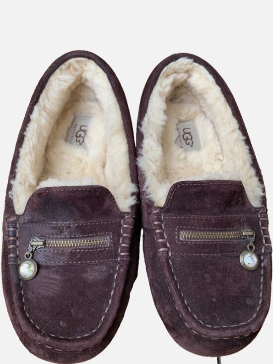 UGG Shoes - UGG Australia Ansley Charm Java Brown Moccasins Slippers Shoes Size 9